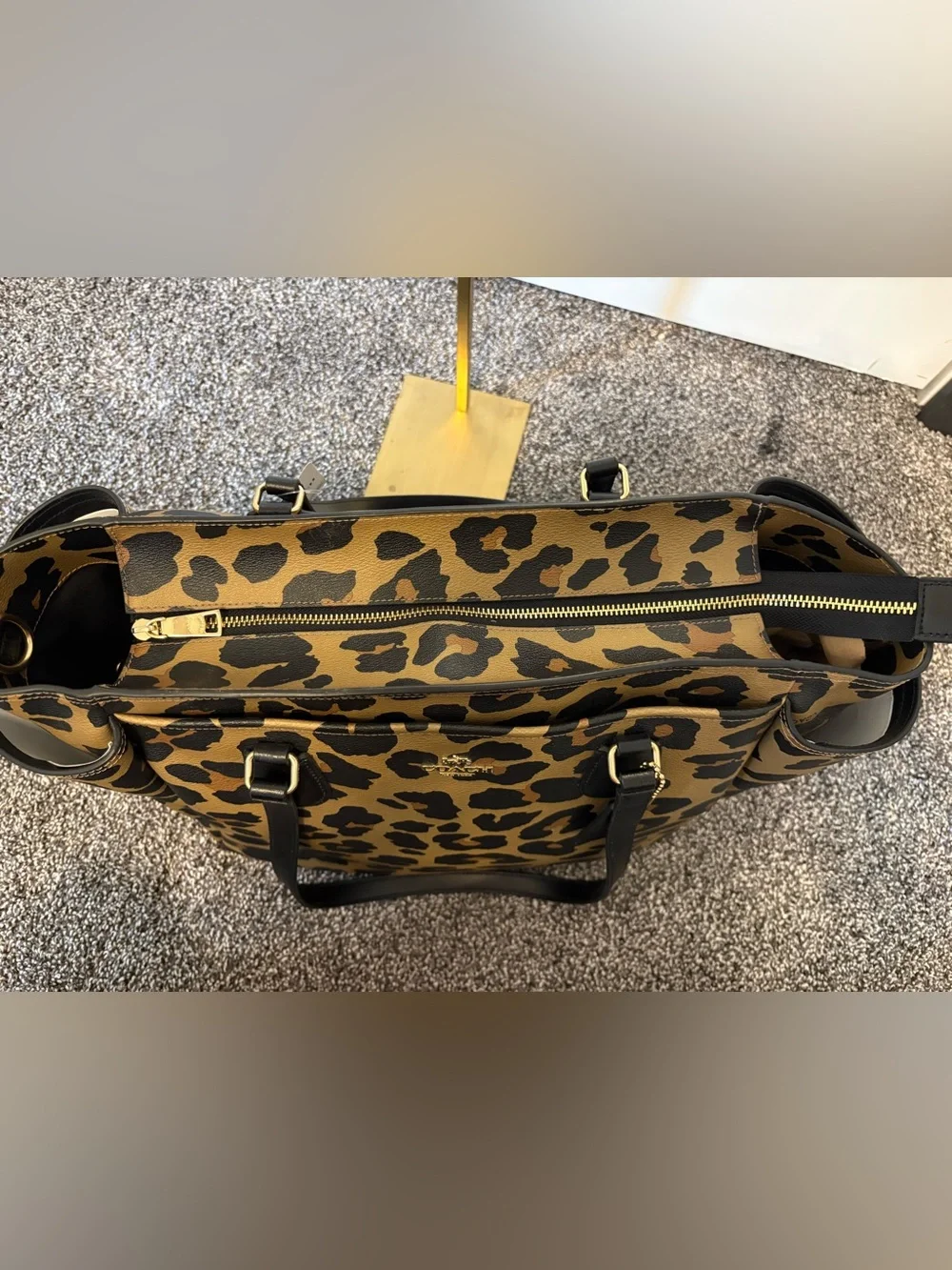 COACH BABY BAG WITH LEOPARD PRINT NWT